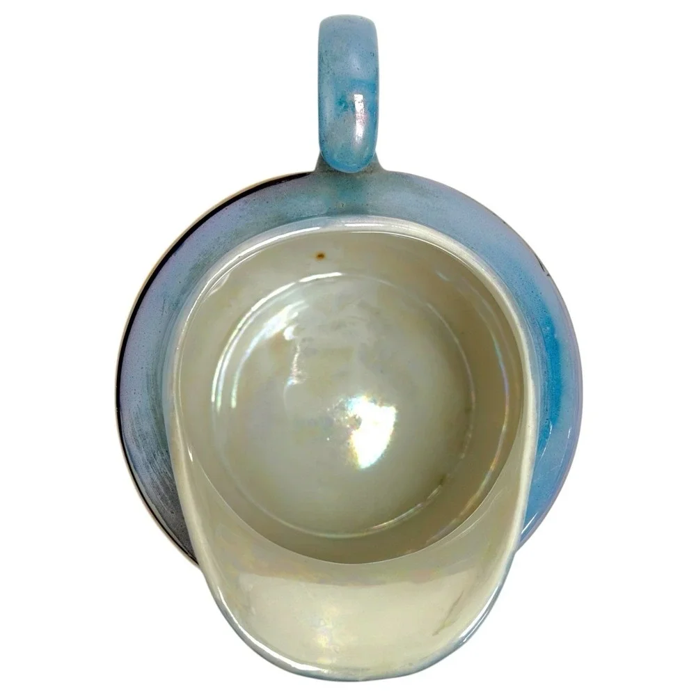 Vintage 1950s‎ Handmade In Japan Lusterware Sugar Bowl & Creamer Bird Floral